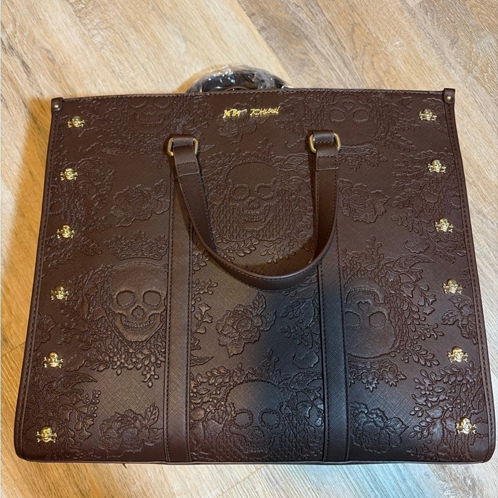 Betsey Johnson Skull Embossed Shoulder Bag